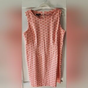 Mario Serrani Orange and White Sleeveless Sheath Dress